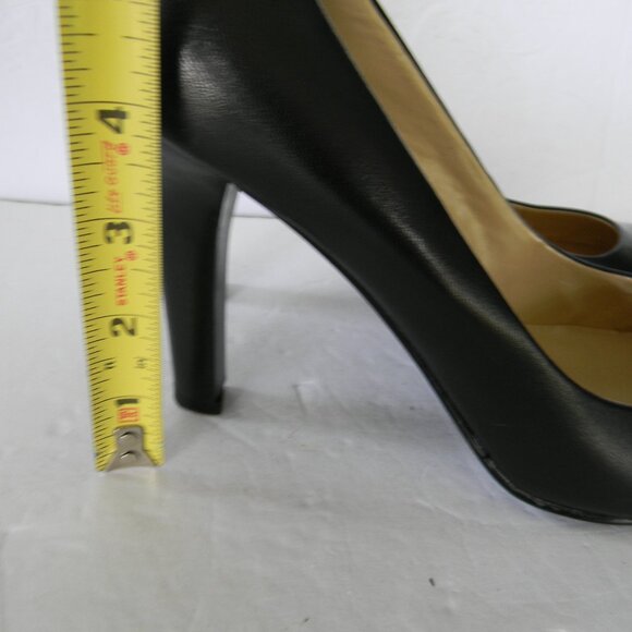 LAUREN RALPH LAUREN CLASSIC BLACK SMOOTH LEATHER HEELS SZ 10B - Picture 4 of 7